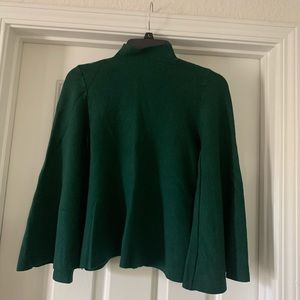 Green mock turtle neck sweater